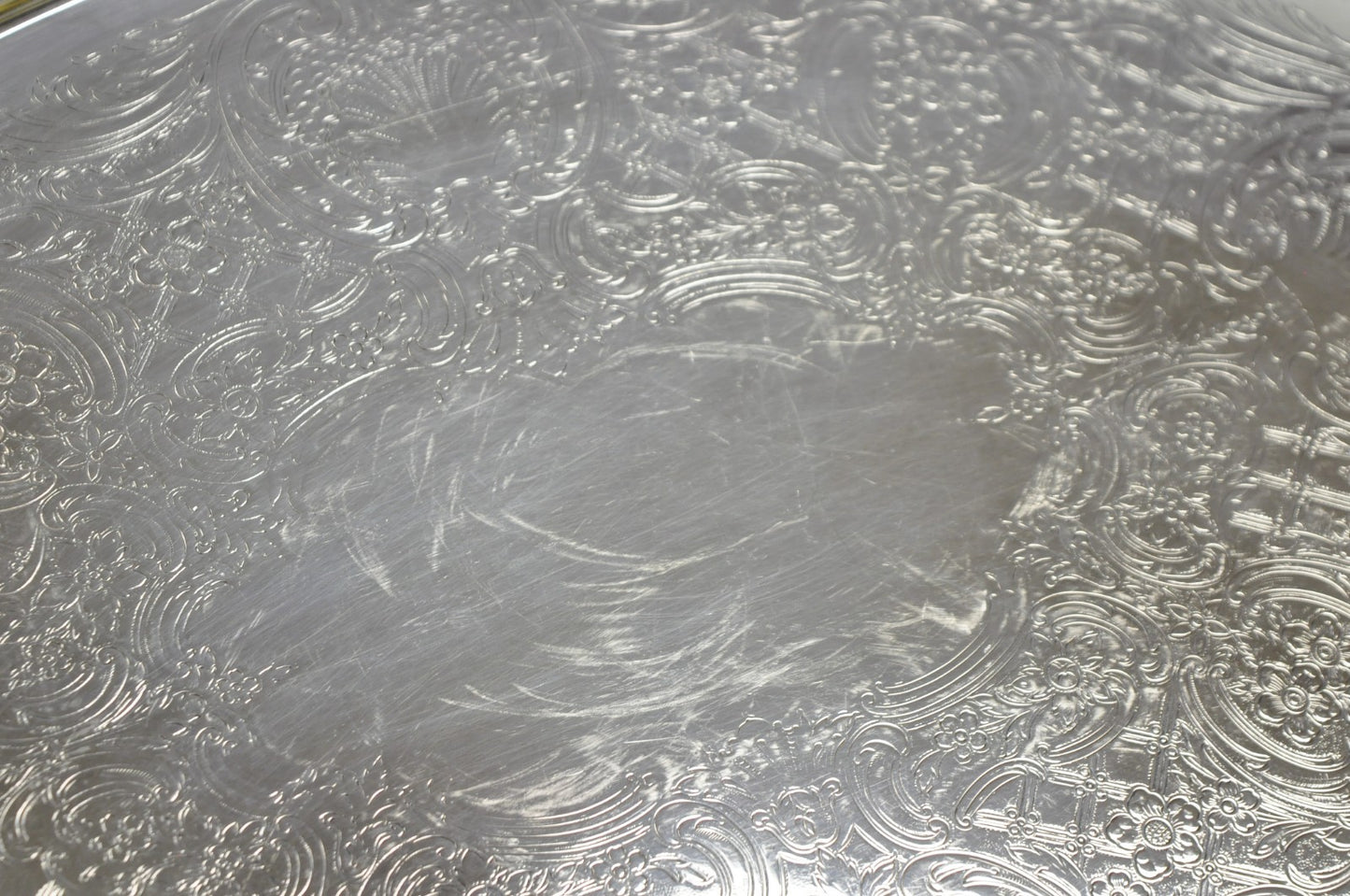Vintage Reed & Barton 1820 Victorian Silver Plated Oval Serving Platter Bar Tray