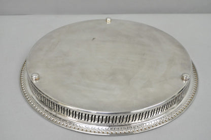 Webster Wilcox "Brandon Hall" 7572G Silver Plated Reticulated 15" Round Bar Tray