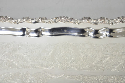 Vintage Sheridan Victorian Silver Plated Narrow Footed Serving Platter Bar Tray