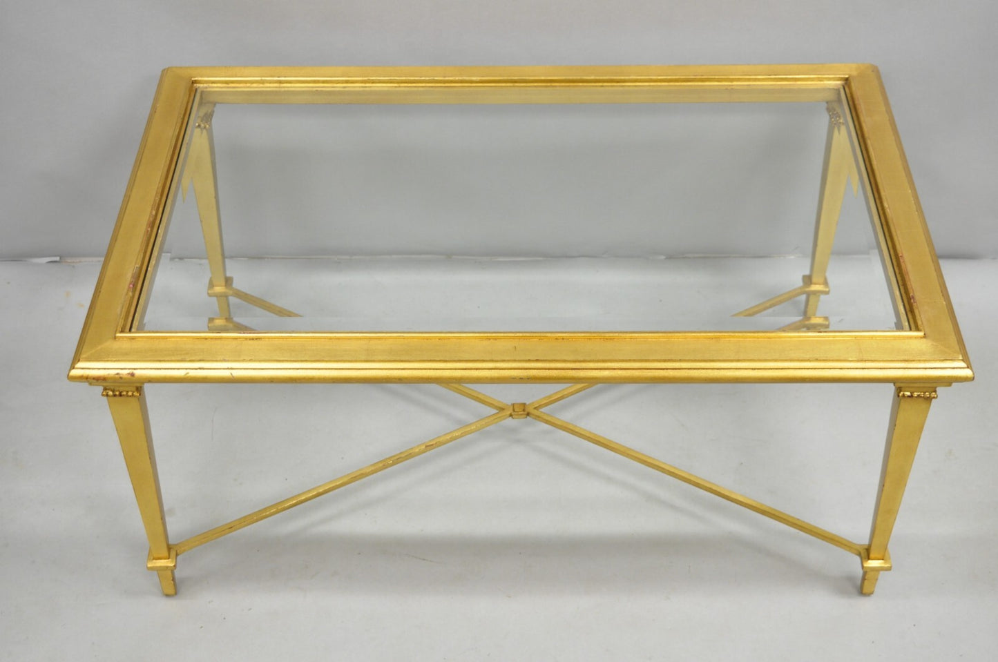 Hickory Chair French Hollywood Regency Gold Rectangular Bristol Coffee Table