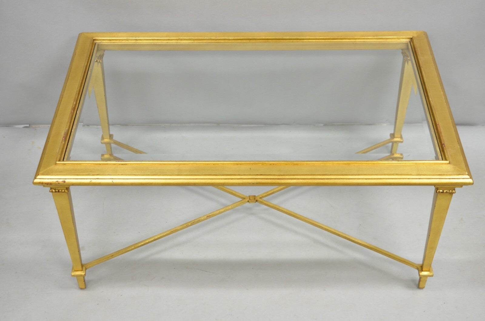 Hickory Chair French Hollywood Regency Gold Rectangular Bristol Coffee Table
