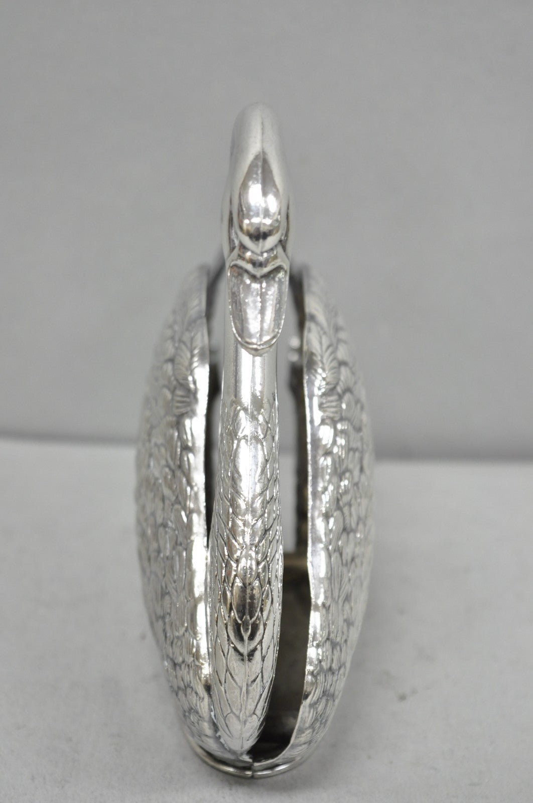Vintage Art Nouveau Godinger Italy Silver Plated Swan Bird Napkin Letter Holder