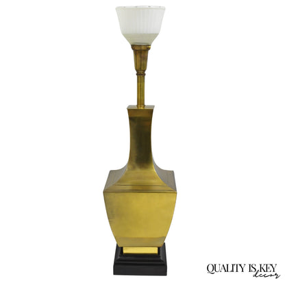 Vintage Chinoiserie Oriental Patinated Brass Jardiniere Table Lamp Attr. Chapman