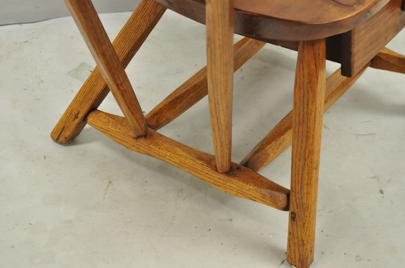 Vintage Hunt Country Furniture Pine Wood Writing Desk Windsor Chair w/ Drawer
