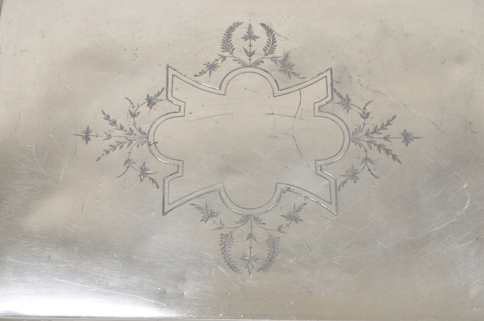 Antique Wilcox Victorian Aesthetic Movement Silver Plated Serving Platter Tray