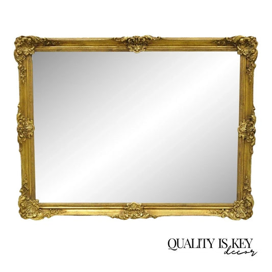 Vintage Friedman Brothers Gold French Rococo Style 45" Rectangular Wall Mirror