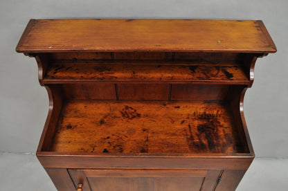Antique French Country Colonial Pine Wood 50" H Drysink Kitchen Jelly Cupboard