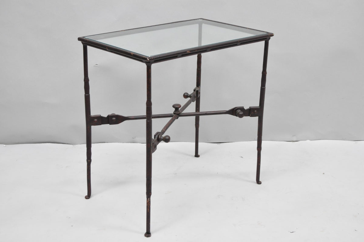 Industrial Modern Giacometti Style Wrought Iron Side Table by Pottery Barn