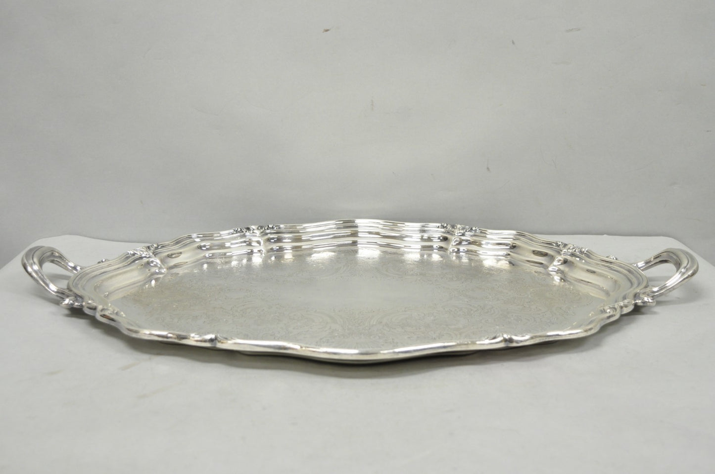 Antique Reed & Barton Winthrop Silver Plated Victorian Bar Serving Platter Tray