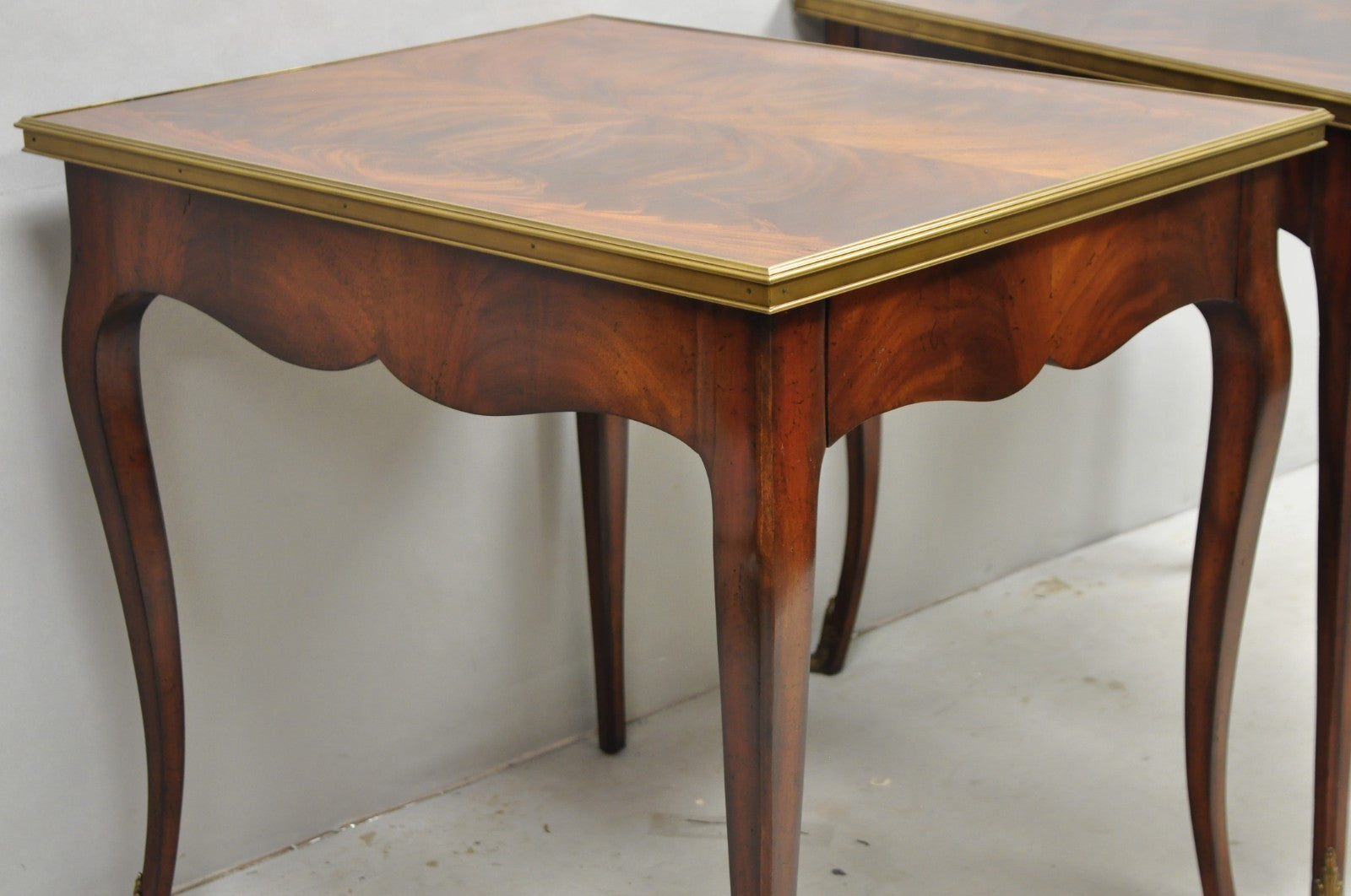 Ralph Lauren Noble Estate French Louis XV Mahogany One Drawer End Table - a Pair