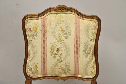Vintage French Louis XV Style Small Boudoir Accent Side Chair w/ Pink Stripes