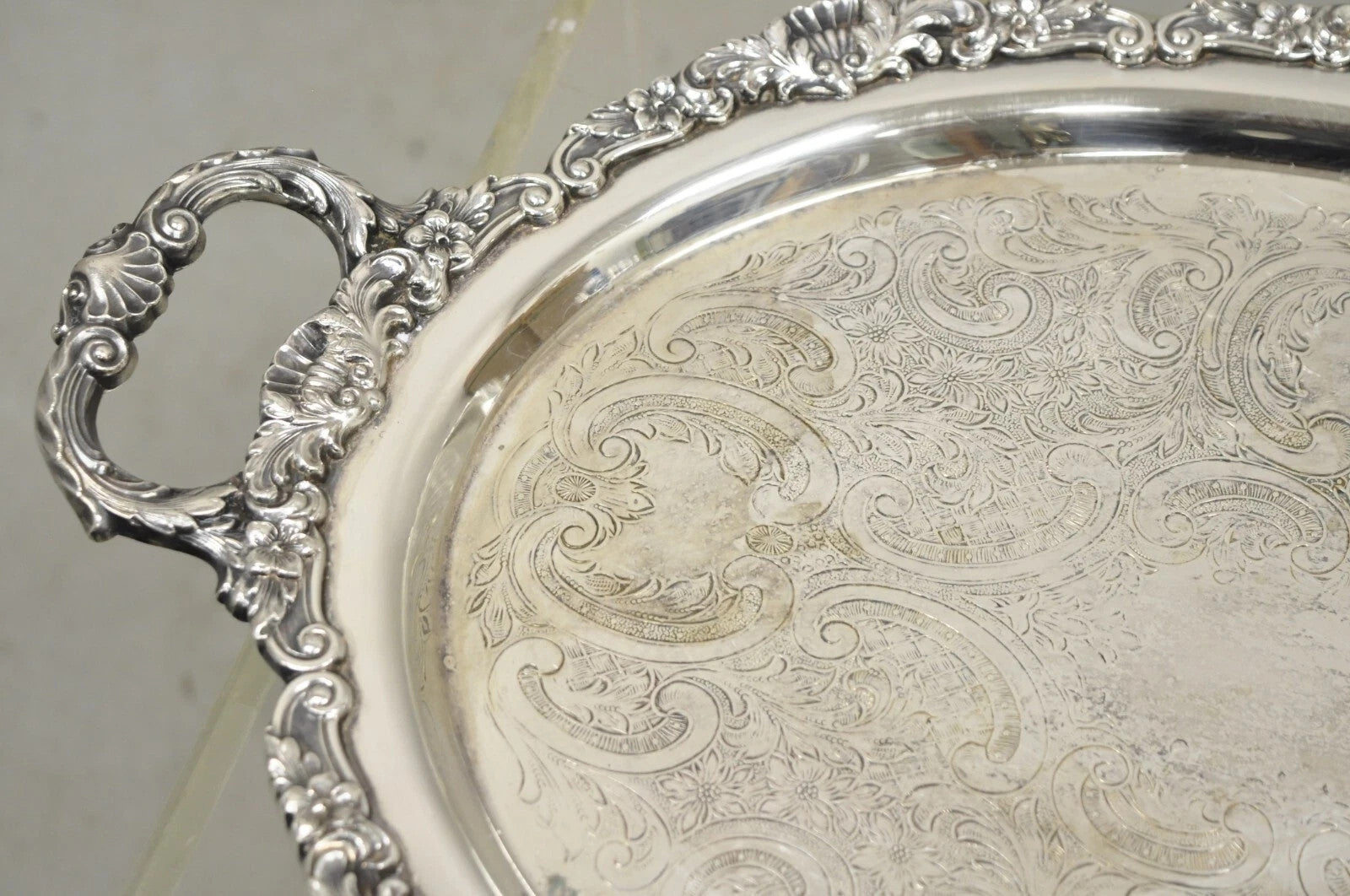 Vintage EPCA Bristol Silver by Poole 73 16 Silver Plated Oval Platter Bar Tray
