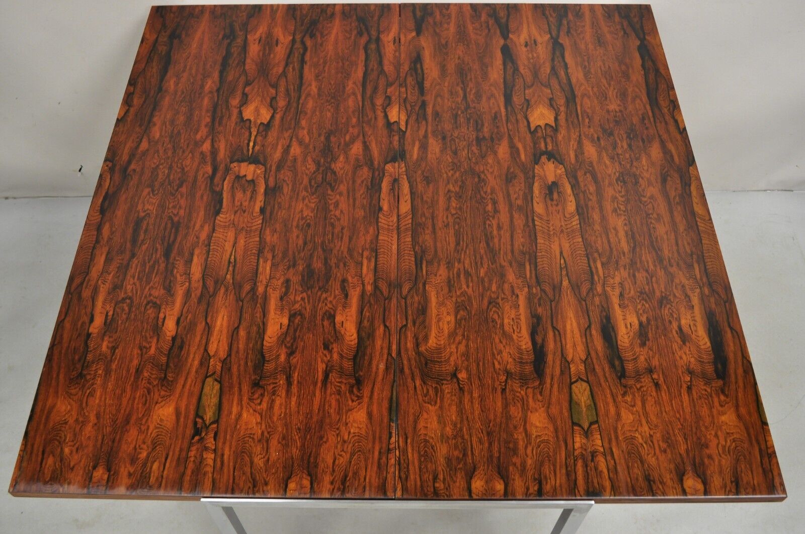 Mid Century Modern Danish Rosewood Flip Top Square Game Table Dining Table