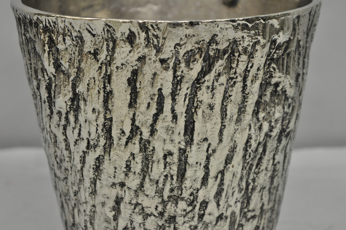 Hollywood Regency Faux Bois Silver Plated Antler Branch Chiller Bucket Mud Pie