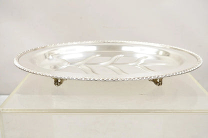 Vintage English Regency Silver Plated Oval Meat Cutlery Serving Platter Tray