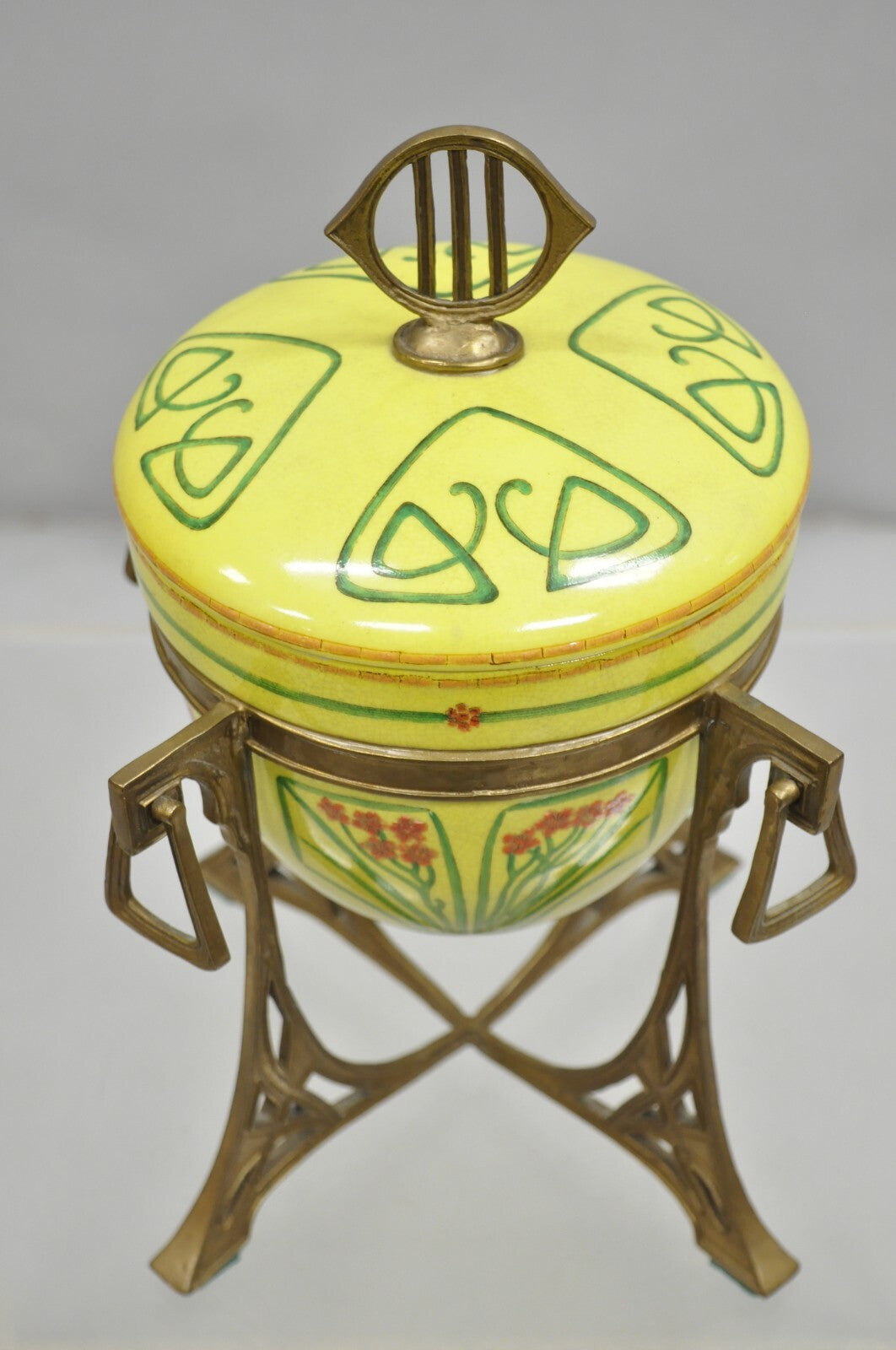 Repro Art Nouveau Lidded Serving Dish Sugar Bowl Tureen on Stand after WMF