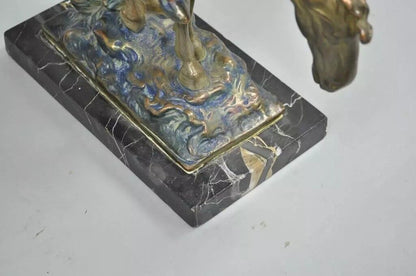 Austrian Cold Painted Bronze End of The Trail Sculpture after James Fraser