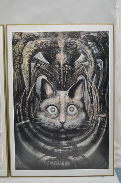Vintage 1980s H.R. Giger Li, The Spell, Baphomet, Behemoth Art Print - 4 Pc Set