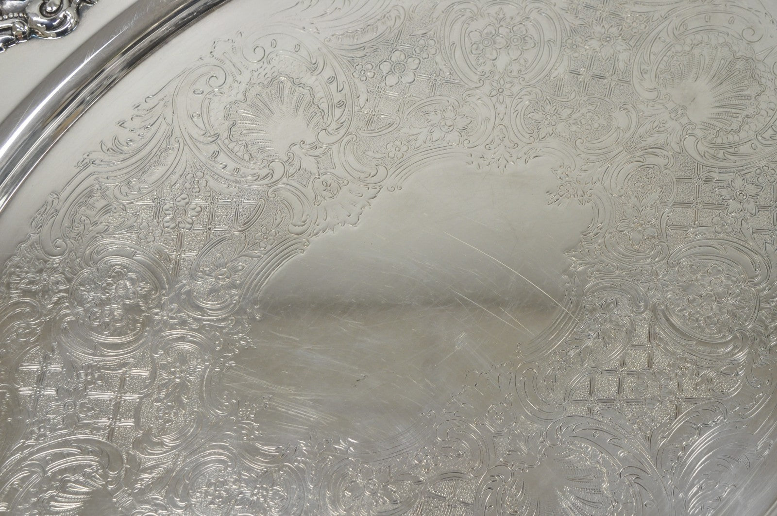 Vintage Reed & Barton 1955 Victorian Silver Plated Oval Bar Serving Platter Tray