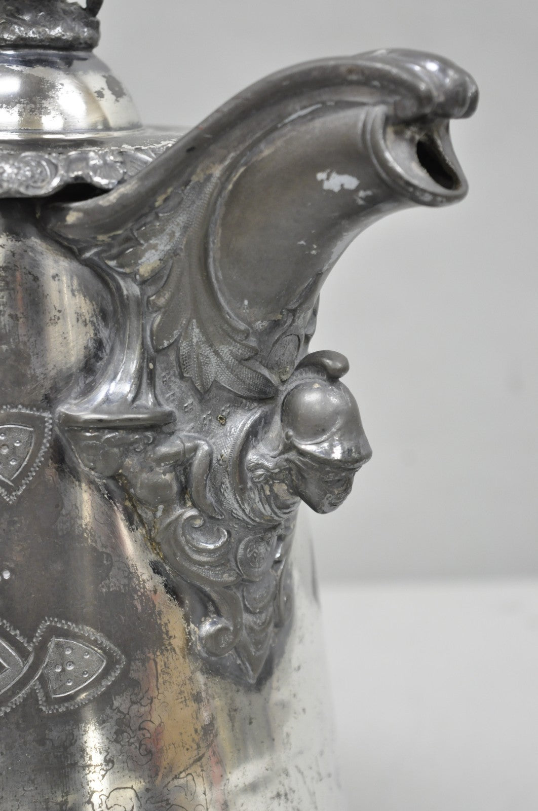 Antique American Victorian E. Kaufmann Figural Coffee Pot Water Pitcher w/ Eagle