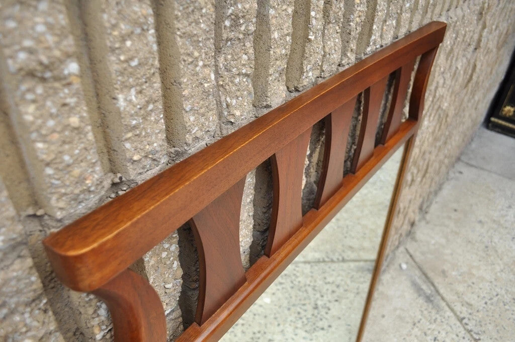 Vintage Mid Century Modern Walnut Kent Coffey Broyhill Brasilia Style Mirror