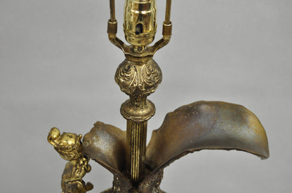 Vintage French Renaissance Large Figural Bronze Ewer Urn Pitcher Table Lamp