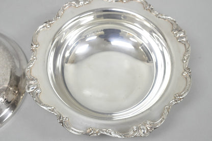 Vintage Webster Wilcox "Rochelle" Silver Plated Round Covered Serving Bowl Dish