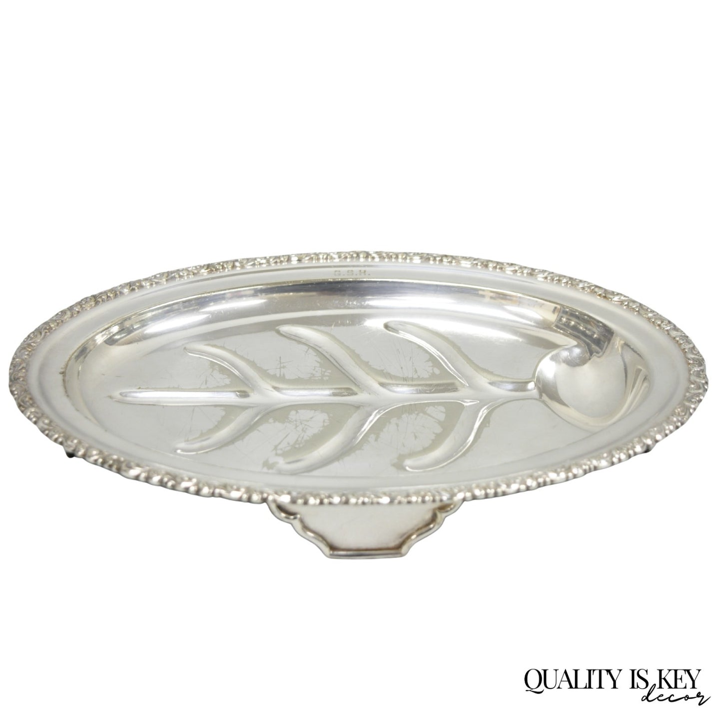 Antique Rogers Bros English Regency Silver Plated Small 12" Meat Cutlery Tray