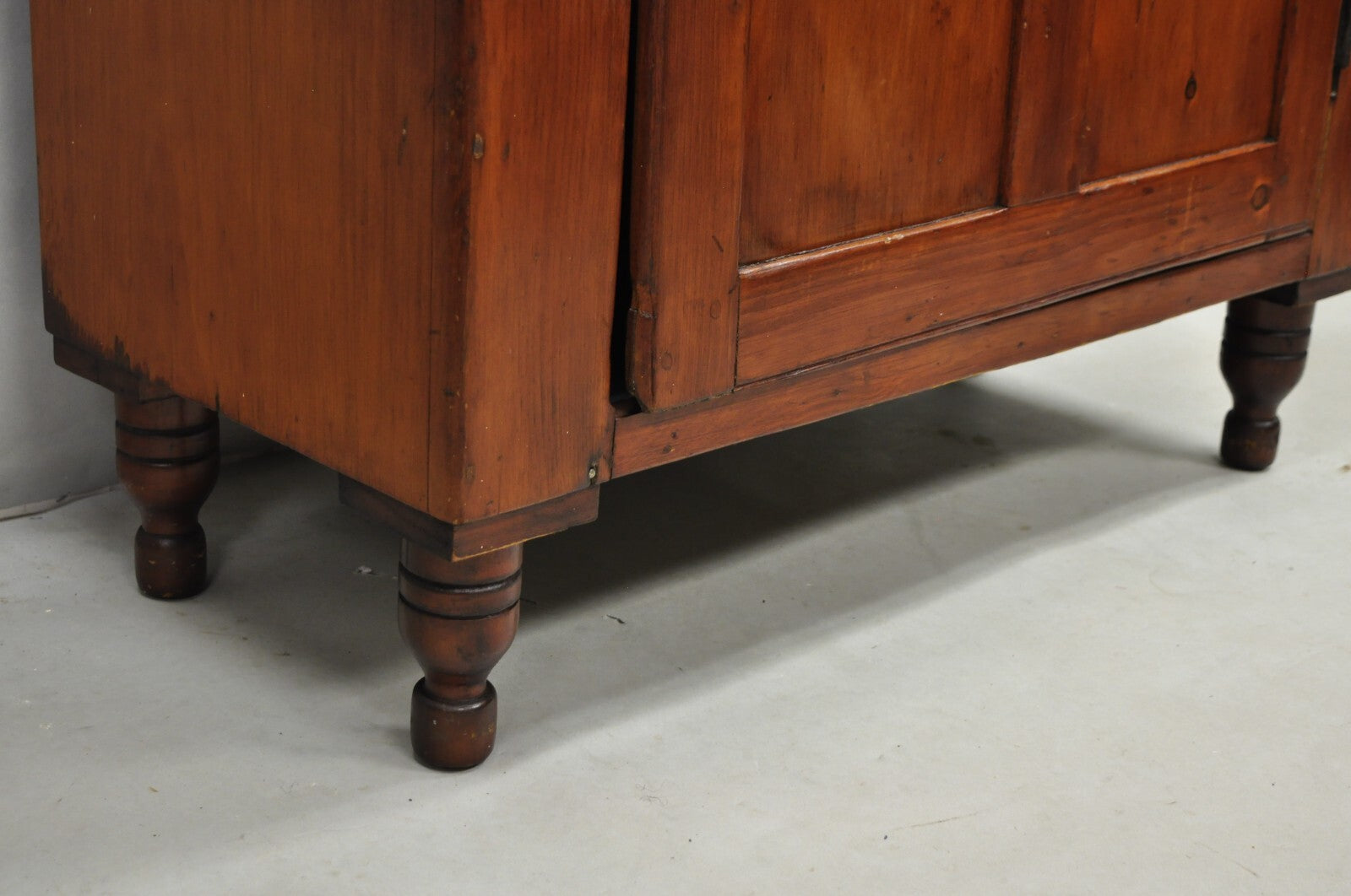 Antique French Country Colonial Pine Wood 50" H Drysink Kitchen Jelly Cupboard
