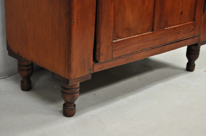 Antique French Country Colonial Pine Wood 50" H Drysink Kitchen Jelly Cupboard