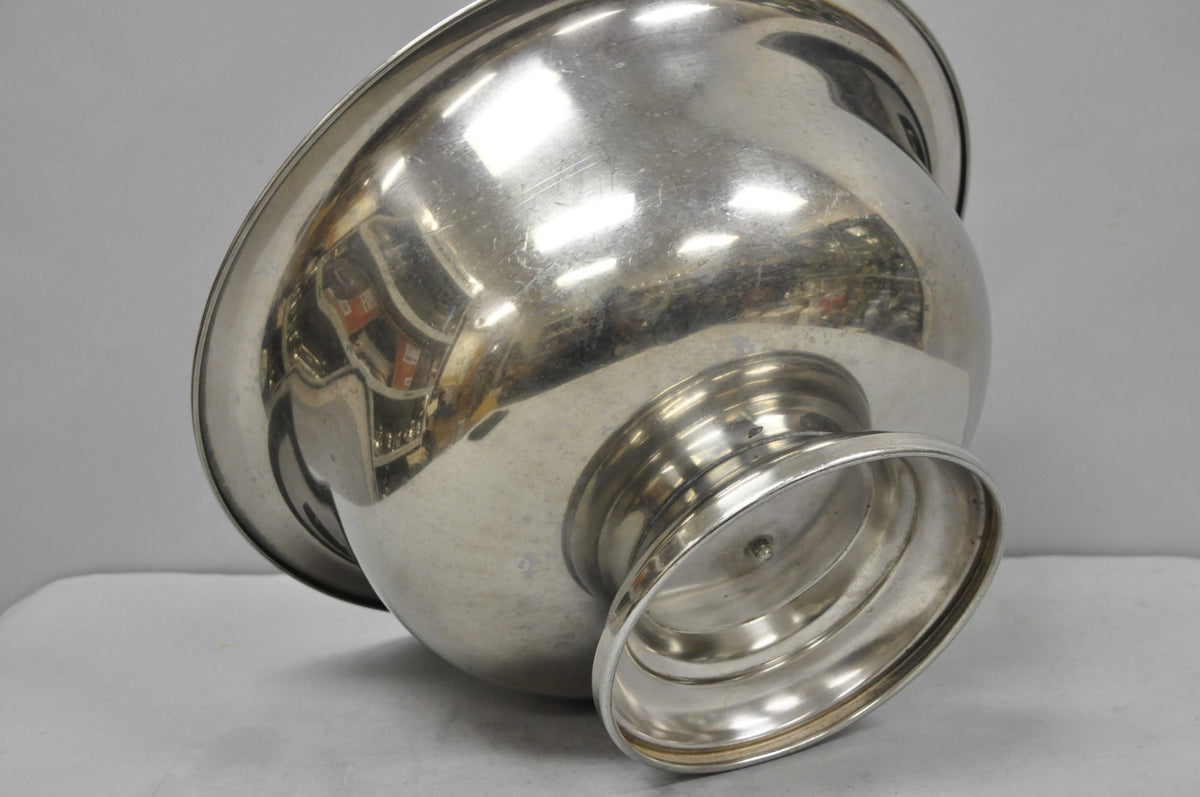 Vintage Modern Stainless Steel Metal Punchbowl Champagne Wine Chiller Ice Bucket