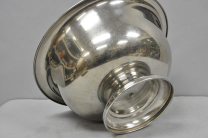 Vintage Modern Stainless Steel Metal Punchbowl Champagne Wine Chiller Ice Bucket