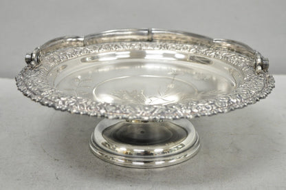 Meriden Art Nouveau Silver Plated Floral Repousse Bread Pastry Brides Basket