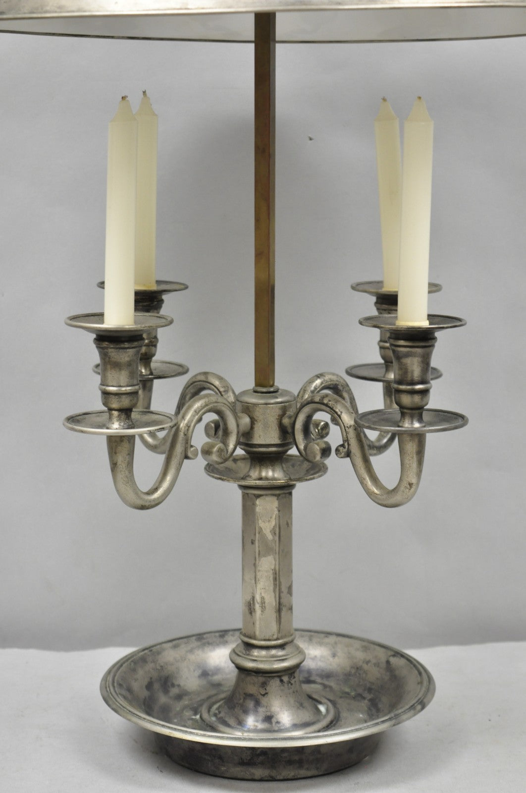Visual Comfort & Co French Country Antiqued Pewter Bouillotte Tole Table Lamp