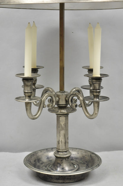 Visual Comfort & Co French Country Antiqued Pewter Bouillotte Tole Table Lamp