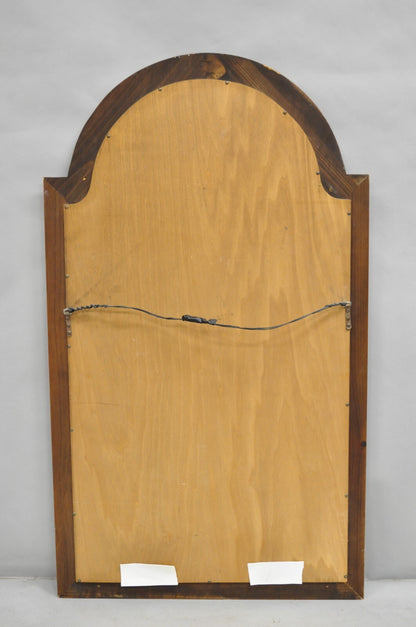 Vintage French Country Style Solid Pine Wood Sculpted Arch Wall Mirror