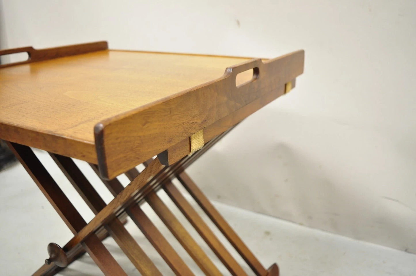 Stewart MacDougall Kipp Stewart Drexel Walnut Folding Campaign Table (B)