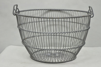 Vintage Industrial Modern Large 24" Metal Wire Oyster Clam Throw Blanket Basket