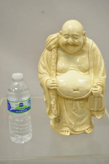 Vintage Indian 13" Cast Resin Laughing Buddah Statue Sculpture Figurine