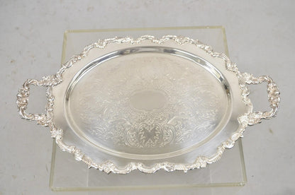 Vintage English Victorian Style Silver Plated Oval Platter Tray Crown Hallmark