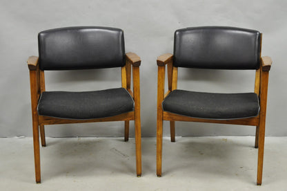 Vintage Boling Chair Co Mid Century Modern Walnut Lounge Arm Chairs (A) - Pair
