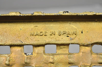 Vintage Hollywood Regency Faux Bamboo Basketweave Lattice Aluminum Side Chair