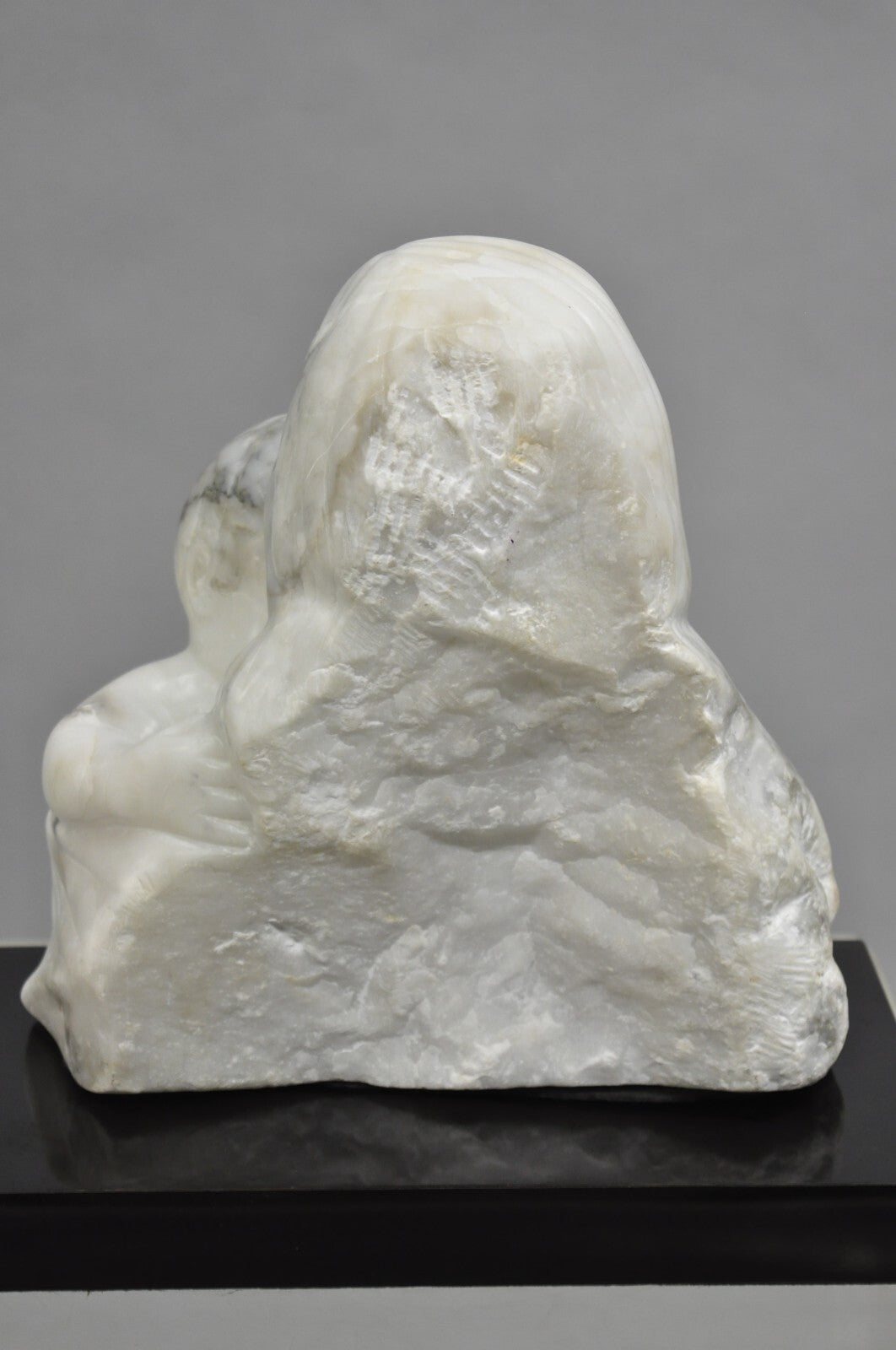 Morton Gaffin "Love, 1988" Modernist Mother & Child White Alabaster Sculpture