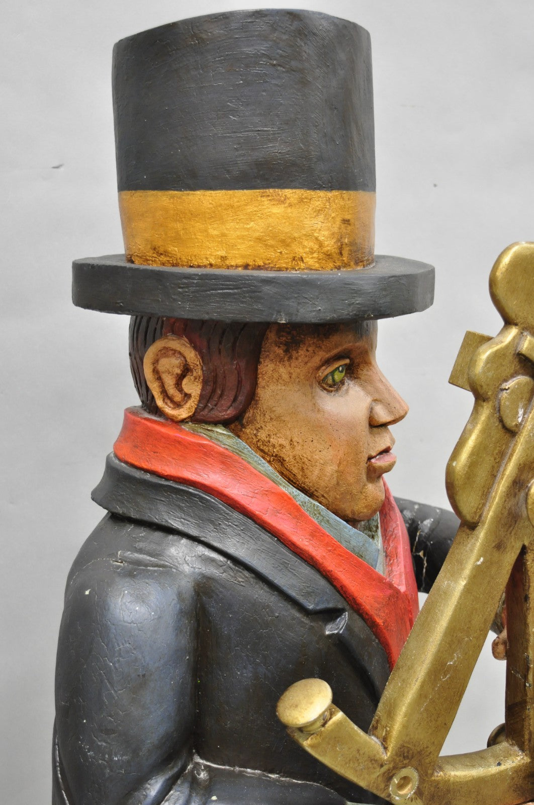 52" Tall Maritime Nautical Folk Art Carved Wood "Little Navigator" Statue Figure