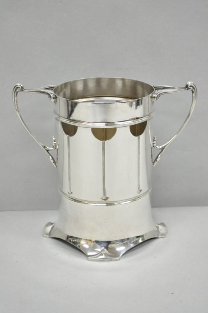 Roberts and Belk Art Nouveau Silver Plated Champagne Chiller Wine Bottle Coaster