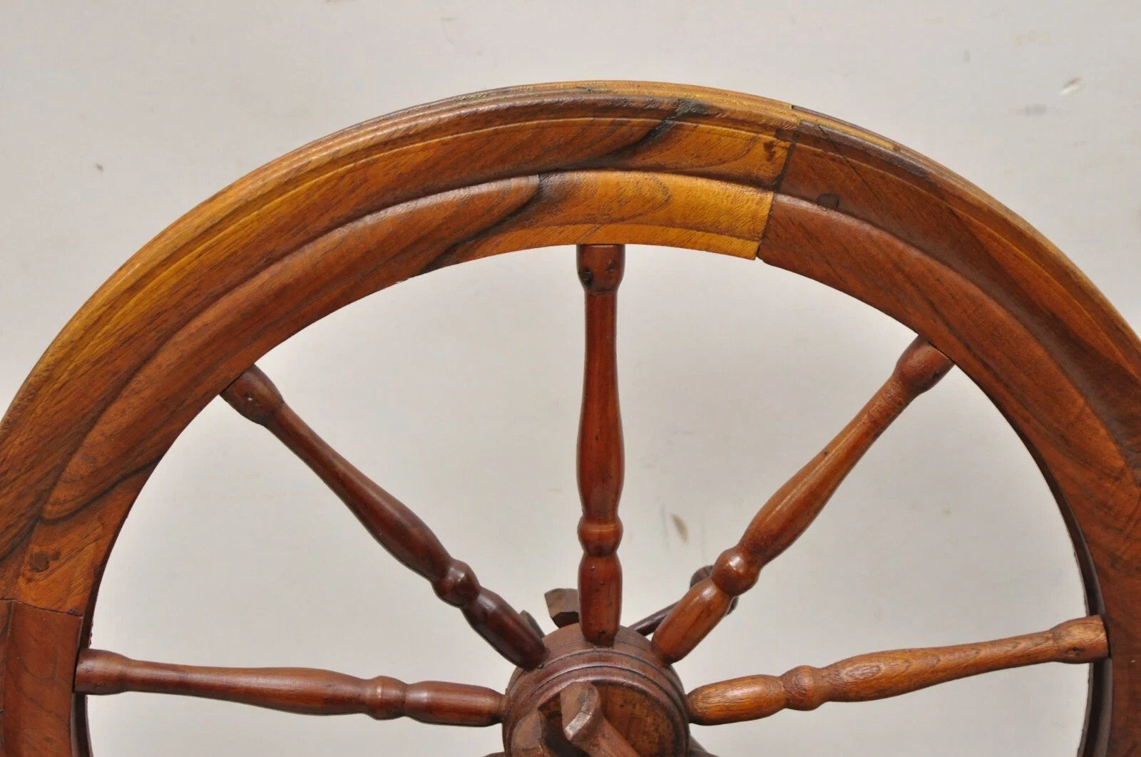 Antique Canadian Country Primitive Pine Wood Colonial Wooden Spinning Wheel