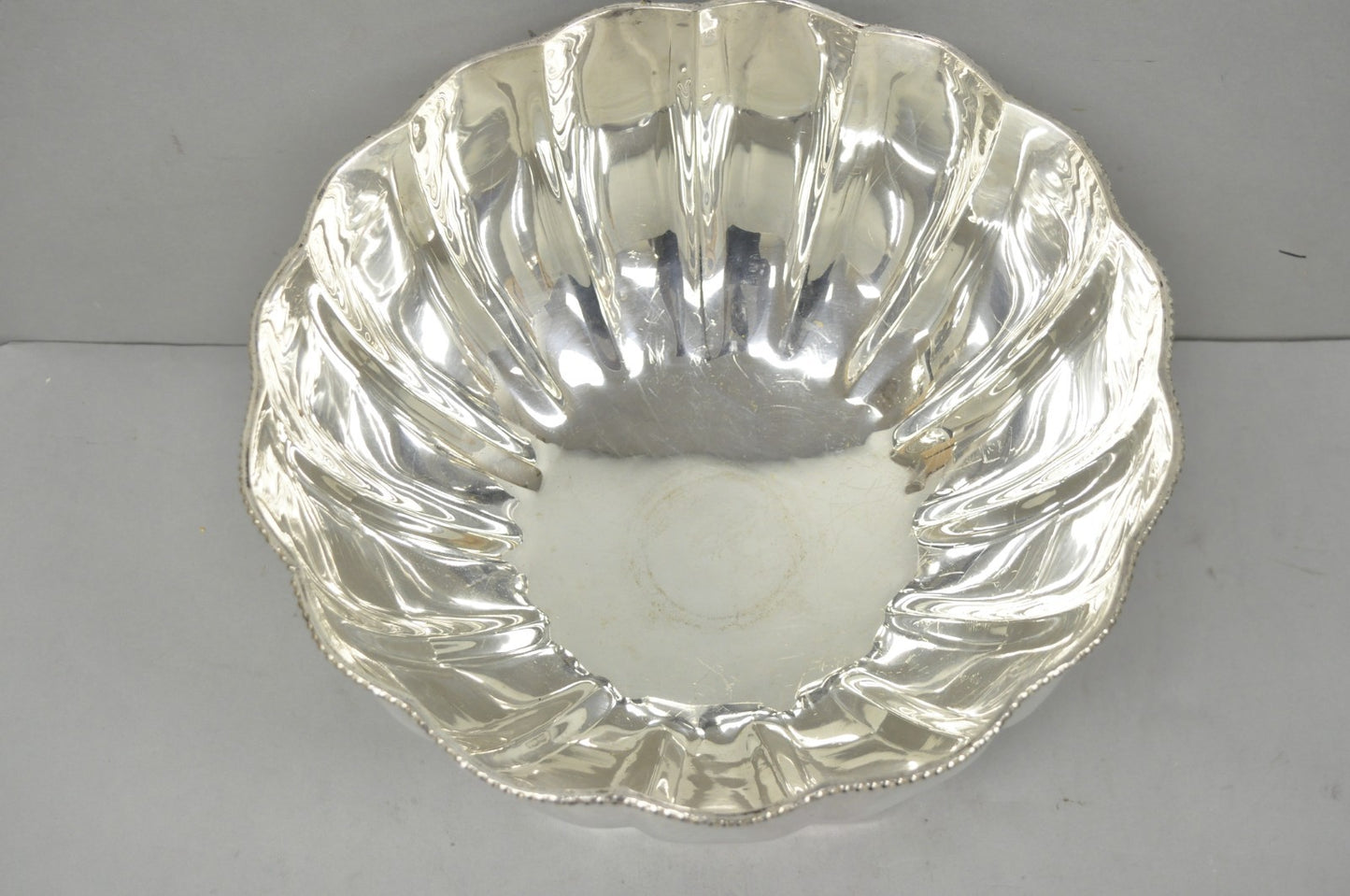 Regency Style Silver Plated Scalloped Pedestal Punch Bowl Champagne Ice Bucket