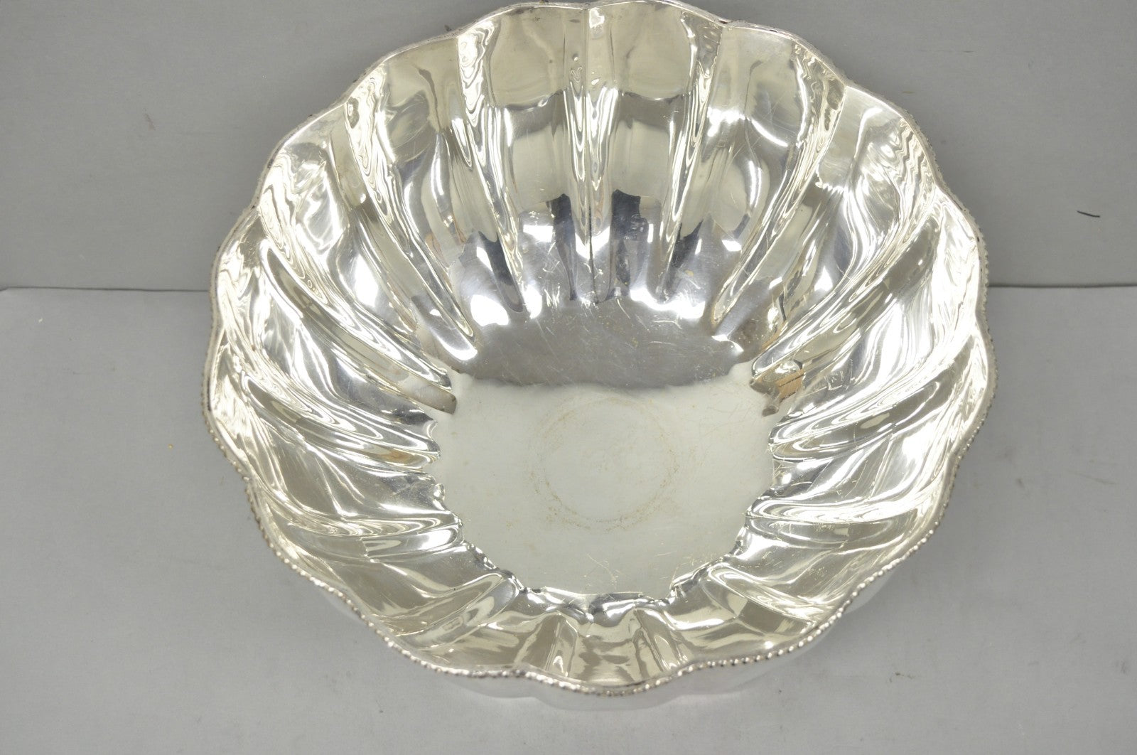 Regency Style Silver Plated Scalloped Pedestal Punch Bowl Champagne Ice Bucket