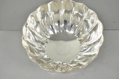 Regency Style Silver Plated Scalloped Pedestal Punch Bowl Champagne Ice Bucket