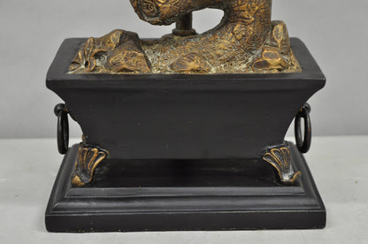 Contemporary Chinoiserie Style Bronze Finish Metal Birds on Branch Table Lamp